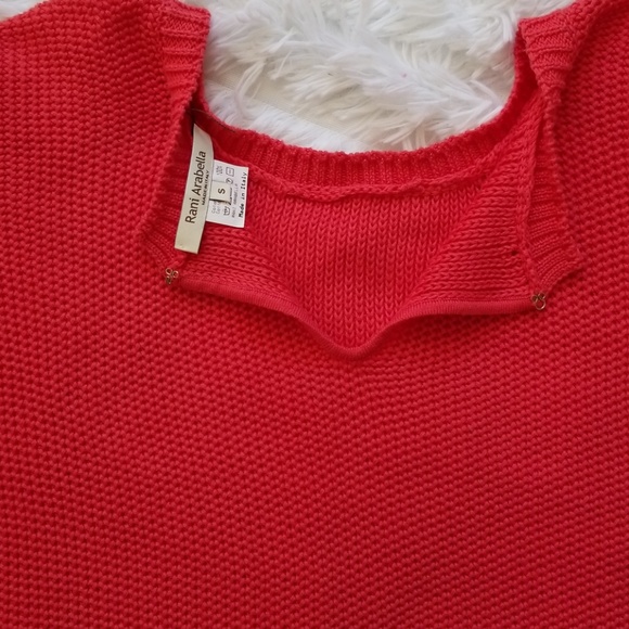 Rani Arabella Coral Pink Knit Sweater Poncho - Picture 6 of 8